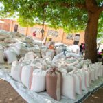 Relief items during the Launch of Integrated Response and Resilience Project at Dwangwa Parish