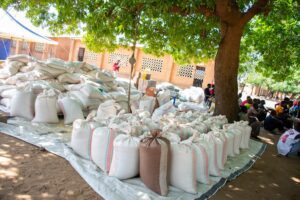 Relief items during the Launch of Integrated Response and Resilience Project at Dwangwa Parish