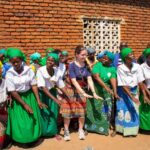 Daria dancing with Servants of Charity members at Katelera zone, Archdiocese of Lilongwe