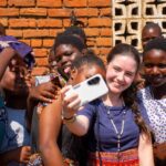 Daria with the youth at Katelera zone