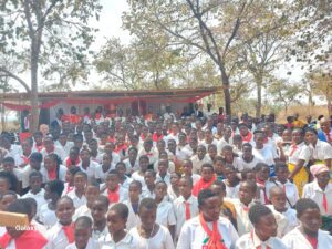 Bishop Mwakhwawa with the newly conformed Christians at Chitula Parish