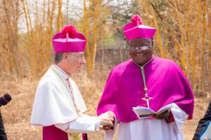 The Apostolic Nuncio, Archbishop Gian Luca Perici, with Bishop Martin Anwell Mtumbuka (President of MCCB) at the ceremony