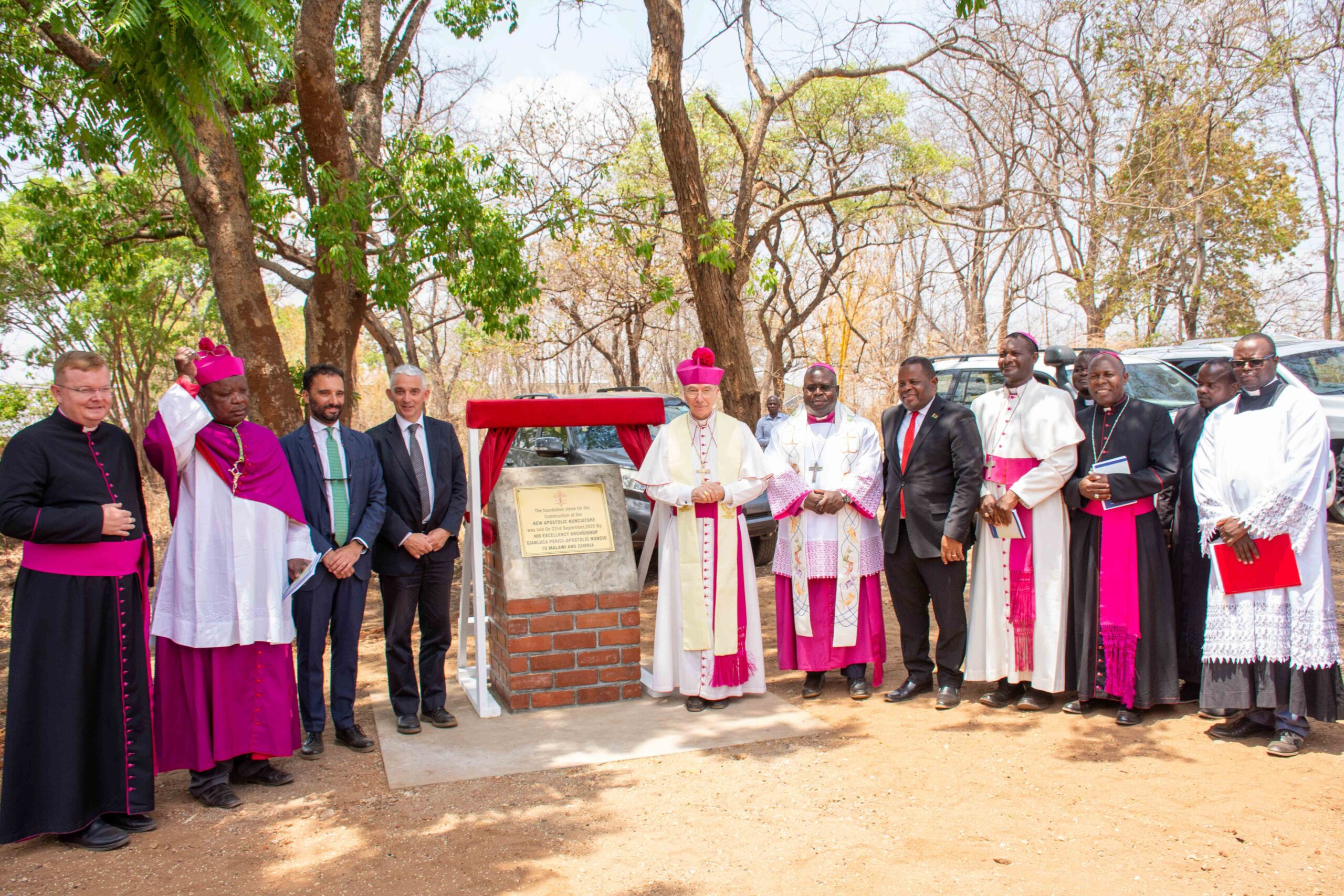 The Apostolic Nuncio with Malawi bishops and other dignitaries, celebrating a key milestone