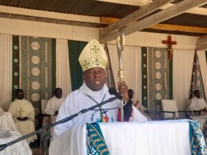 Bishop vincent Mwakhwawa presiding over Teachers Jubilee Celebrations
