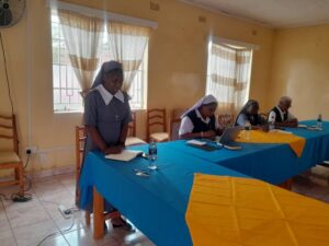 Project Coordinator Sister Teleza Mulenga providing more insights during the meeting