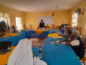 Sister Maureen Chalamanda from Sisters of Our Lady of Amersfoot presenting her presentation during the meeting