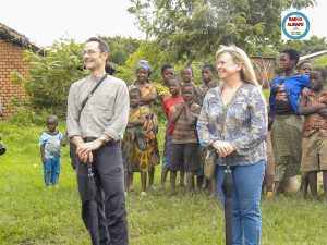 DCA Programme Director Cecelie Bjornskov Johanson (right) listens as CADECOM officials explain the sustainable agricultural techniques being adopted by farmers in Kunkhulire Village
