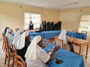 Sister Mulenga facilitating the training